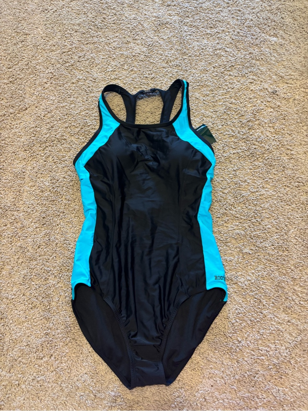 Roots Women's Black & Turquoise One-Piece Swim Suit